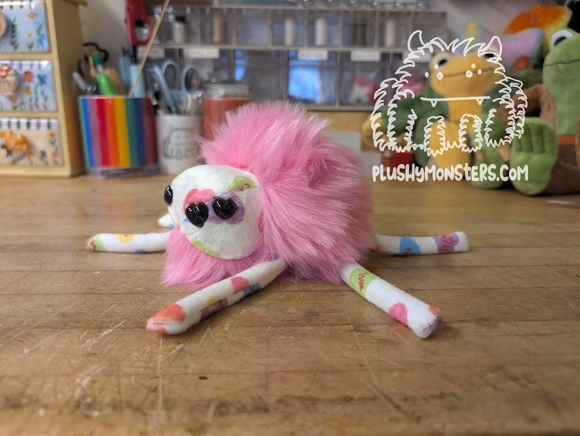 Pink Conversation Heart Love Bug with Four Heart Eyes! - Valentine's Day Hobo Tick