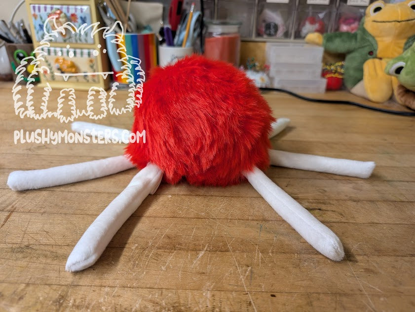 Red and White with Gold Slit Pupil Eyes! - Big Hobo Tick