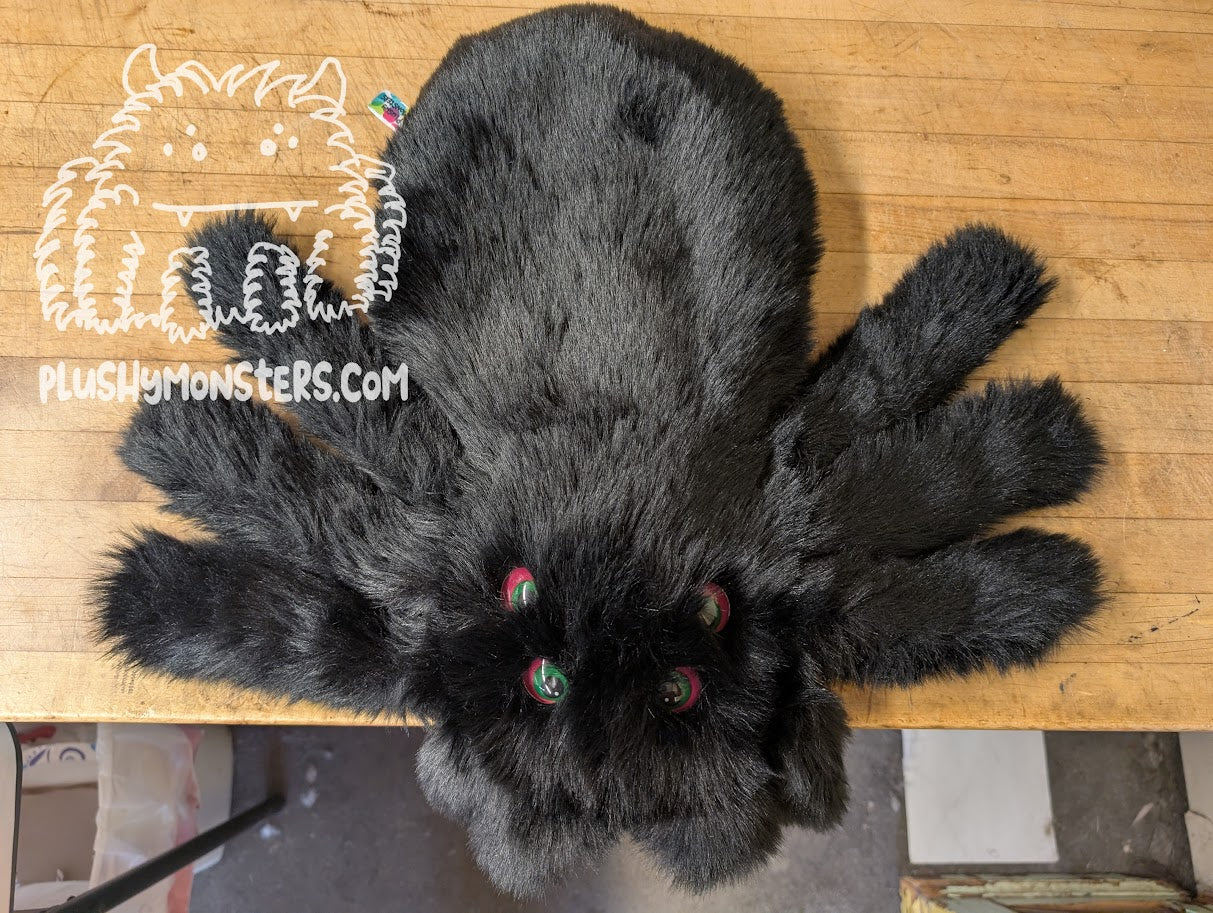 Bruno with Green on Raspberry Eyes! - Weighted Pancake Spider