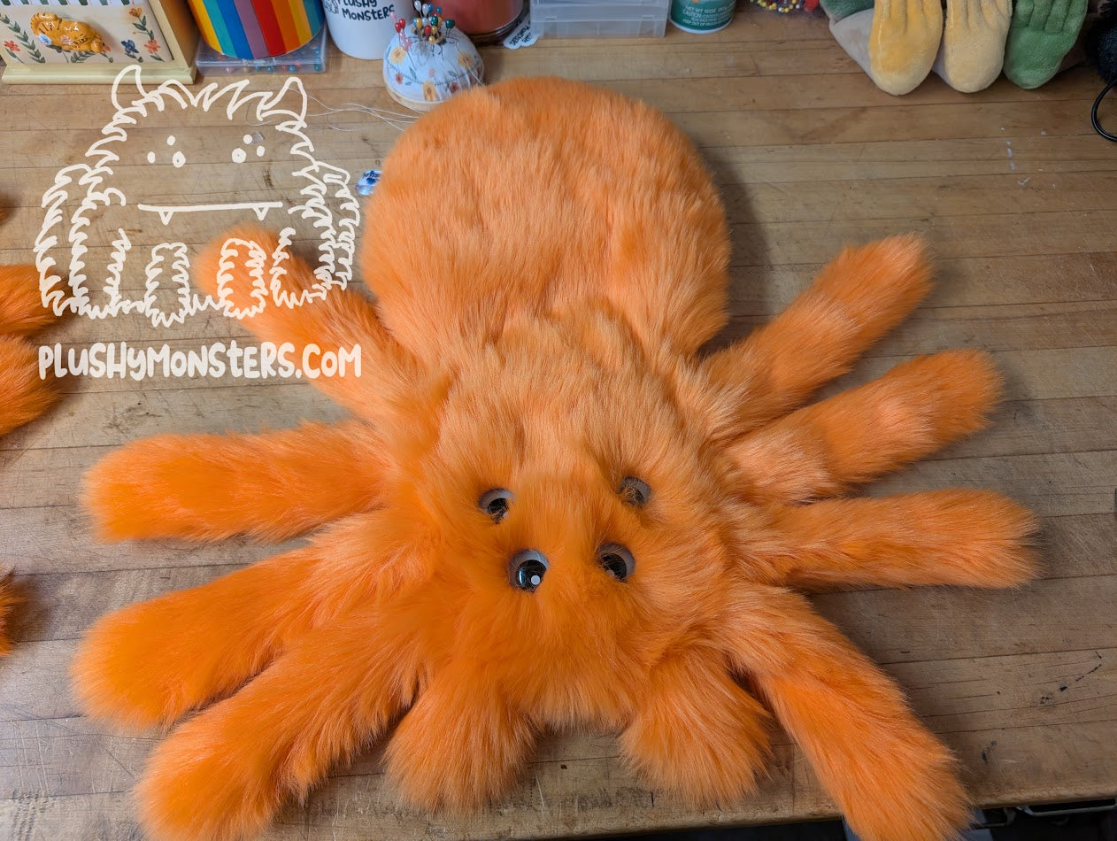 Orange with Light Grey Eyes! - Weighted Pancake Spider