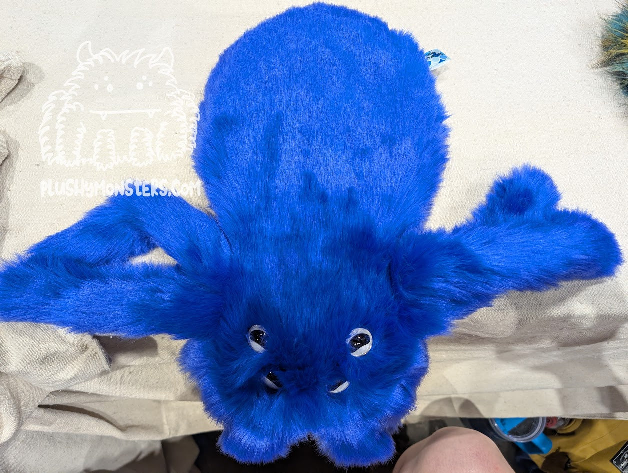 Royal Blue with White Jellybean-Pupil Eyes! - Weighted Pancake Spider
