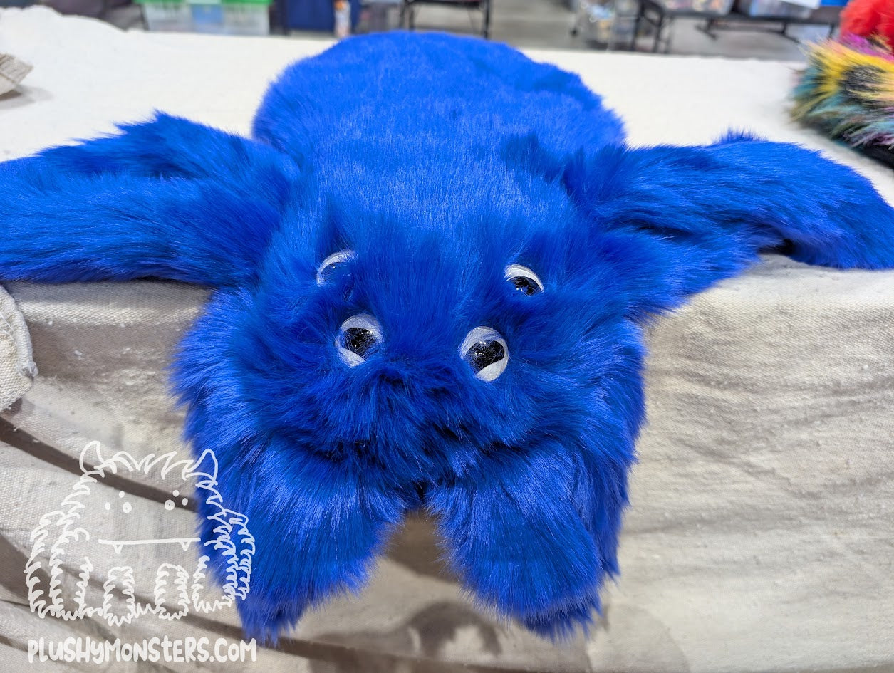 Royal Blue with White Jellybean-Pupil Eyes! - Weighted Pancake Spider