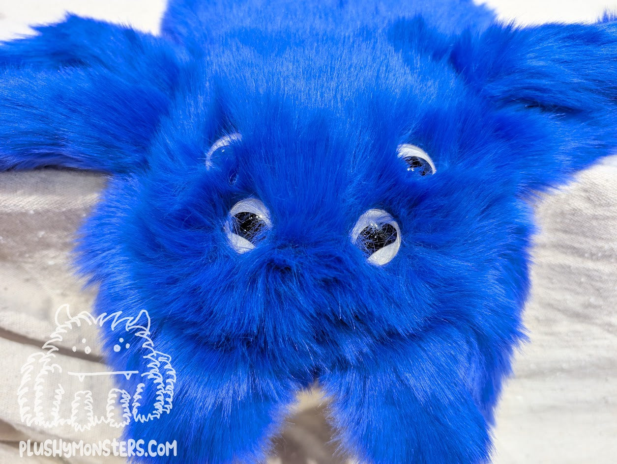 Royal Blue with White Jellybean-Pupil Eyes! - Weighted Pancake Spider