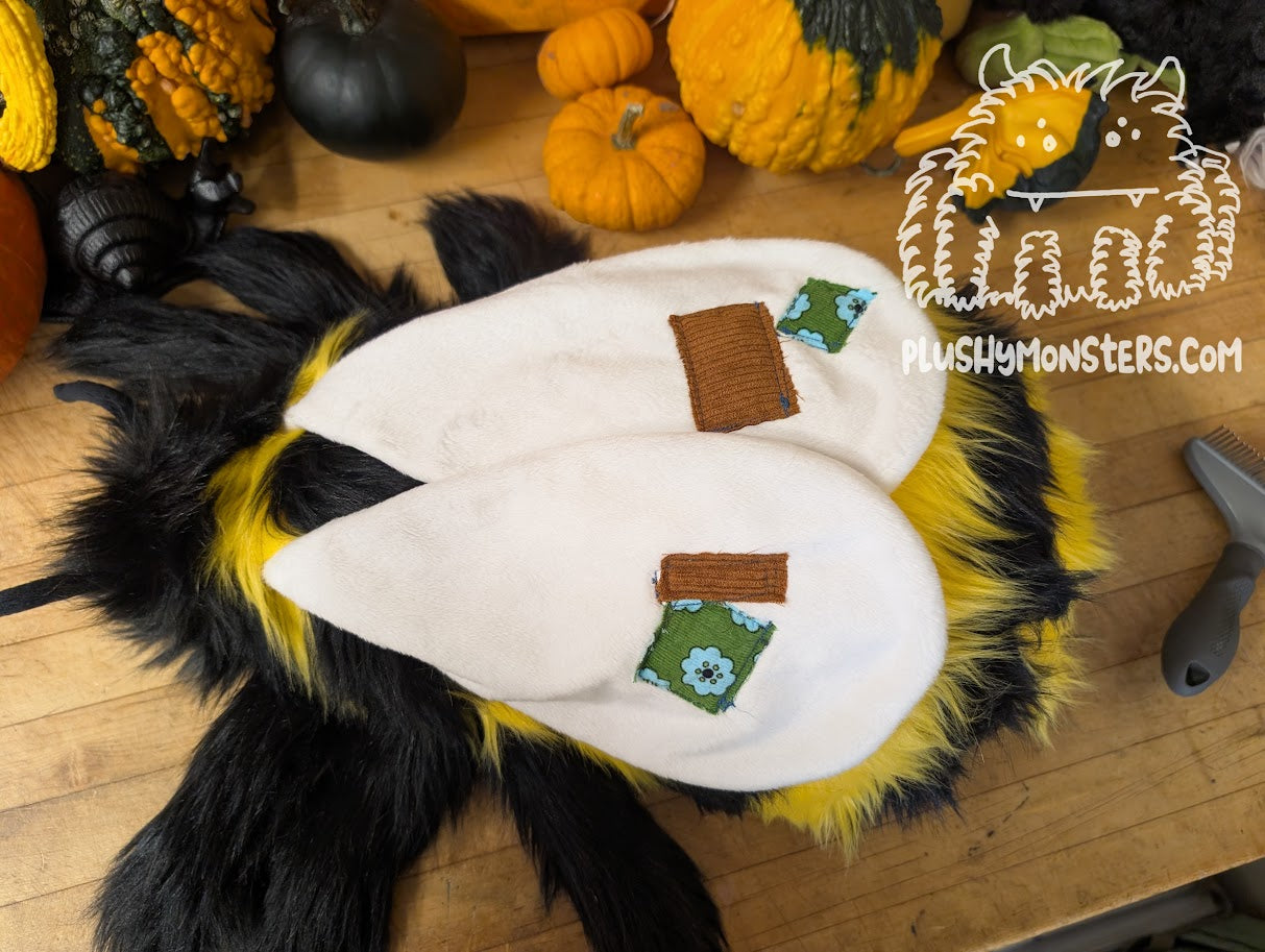 Bright-Eyed Patchy Herman, the Actual Bee! - Weighted Bumblebee Plushy