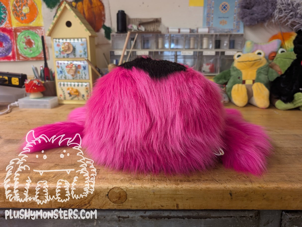 Lil' Lovey Widder! - Bright Pink with Black Heart - Weighted Lil' Guy