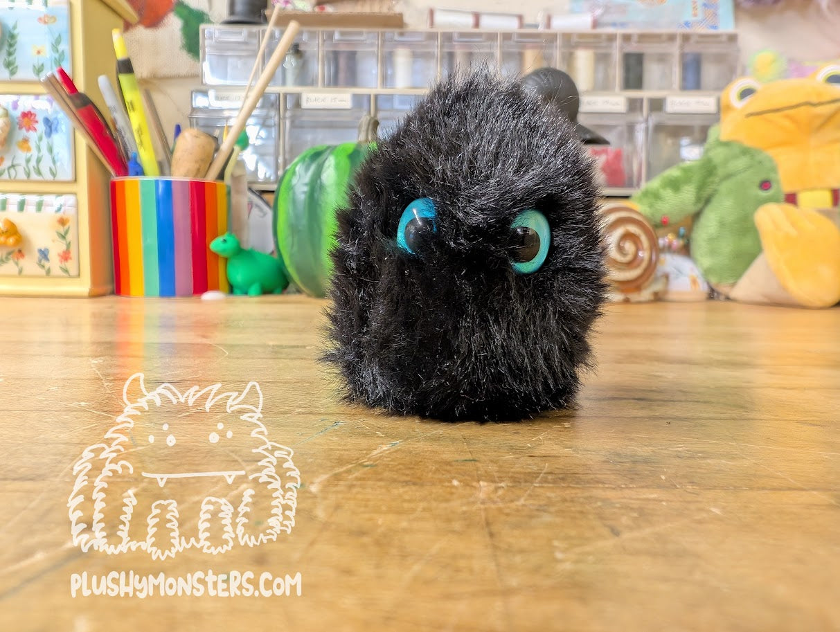 Soot Tiny Boi with Teal Oval Eyes!