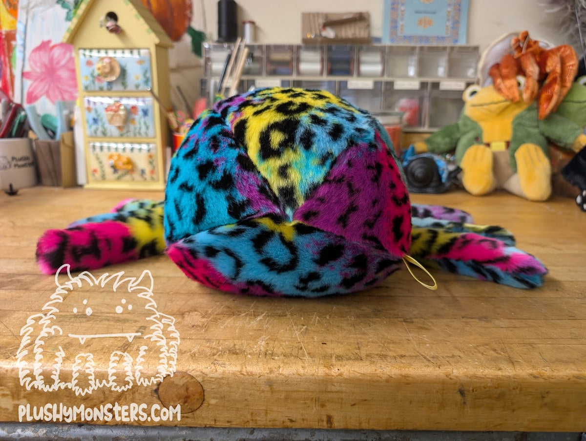 Lil' Rainbow Leopard! With Oversized Eyes! For Emma! - Weighted Lil' Guy