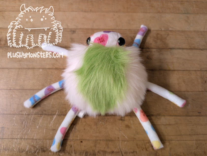 White and Green Conversation Heart Love Bug! - Valentine's Day Hobo Tick