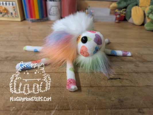 Rainbow and White Conversation Heart Love Bug! - Valentine's Day Hobo Tick