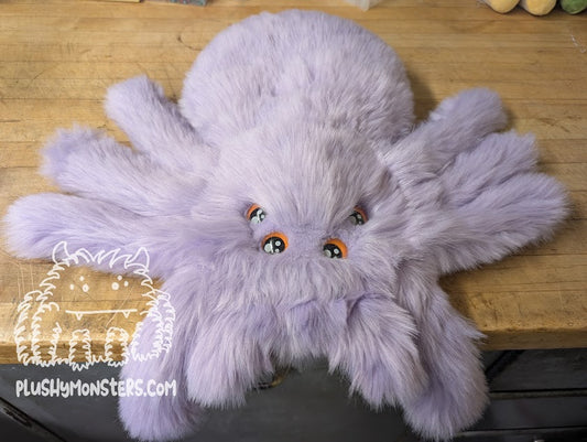 Lavender with Orange Kawaii Eyes! - Weighted Pancake Spider