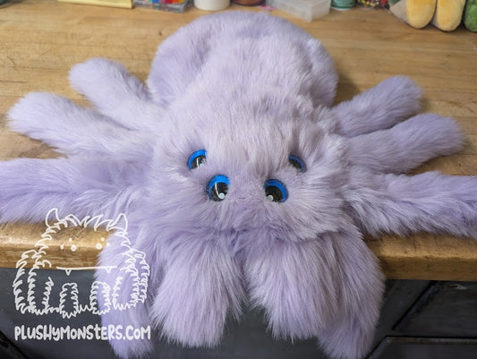 Lavender with Shiny Blue Eyes! - Weighted Pancake Spider