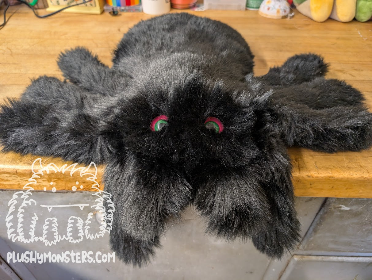 Bruno with Green on Raspberry Eyes! - Weighted Pancake Spider