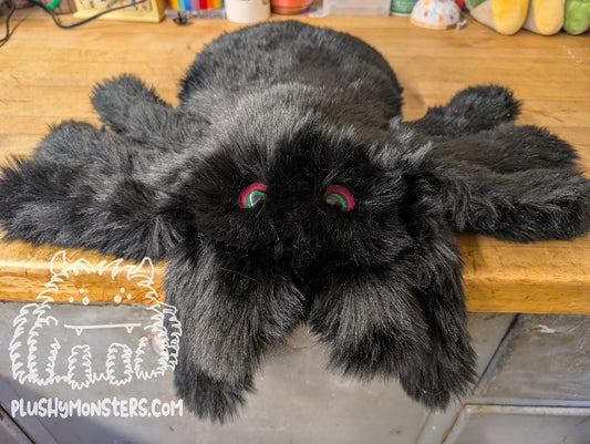 Bruno with Green on Raspberry Eyes! - Weighted Pancake Spider