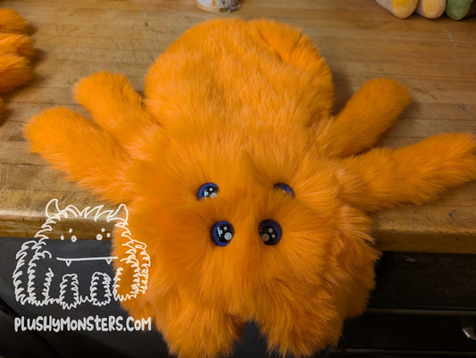 Orange with Sapphire Eyes! - Weighted Pancake Spider