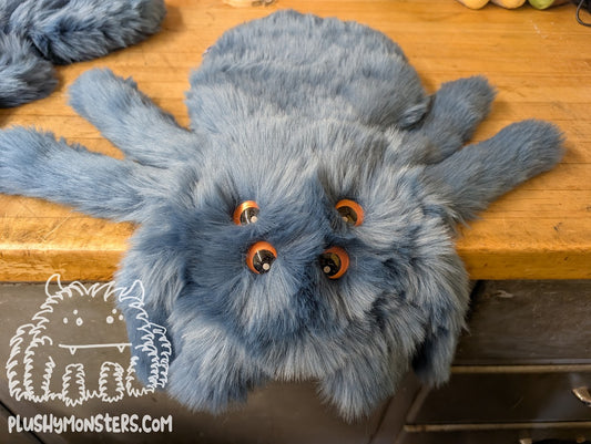 Denim Blue with Metallic Copper Eyes! - Weighted Pancake Spider
