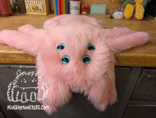 Pink Lemonade with Gift Box Blue Jellybean Pupil Eyes! - Weighted Pancake Spider