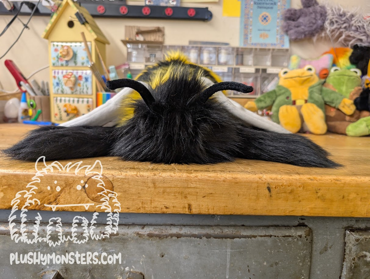 Tatters, the Original Actual Bee! But with Patches on His Wings! - Weighted Bumblebee Plushy