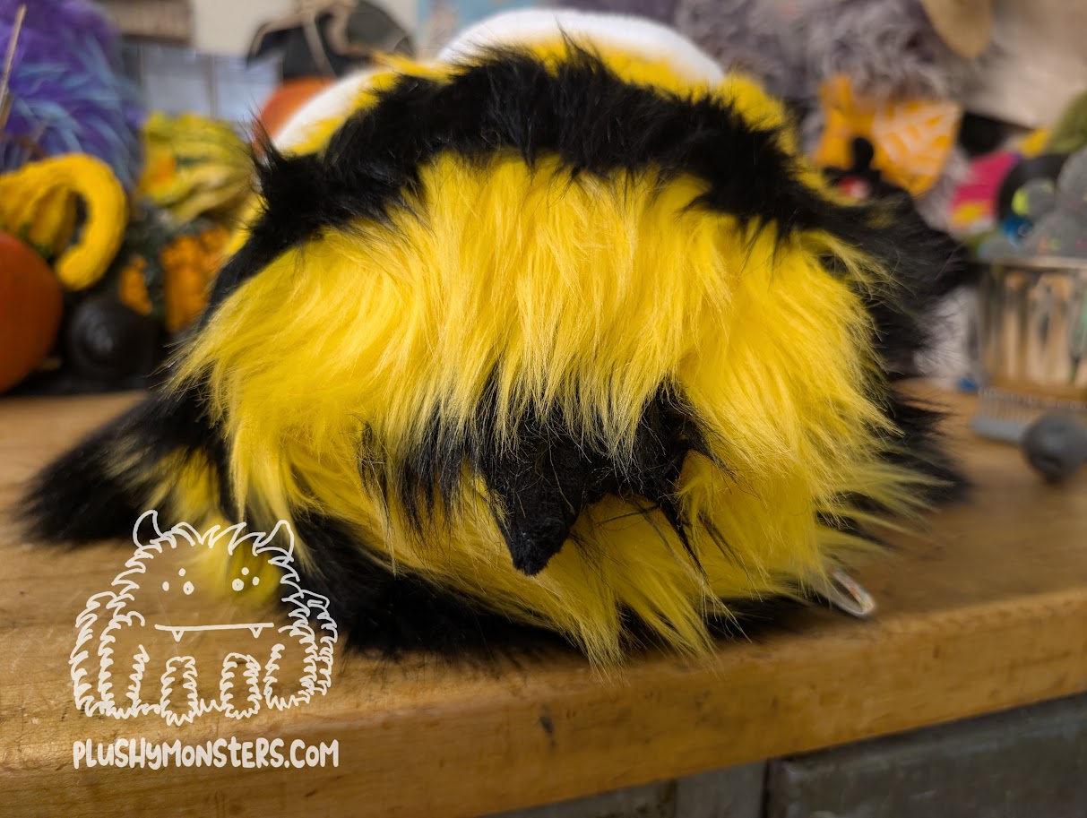 Bright-Eyed Patchy Herman, the Actual Bee! - Weighted Bumblebee Plushy