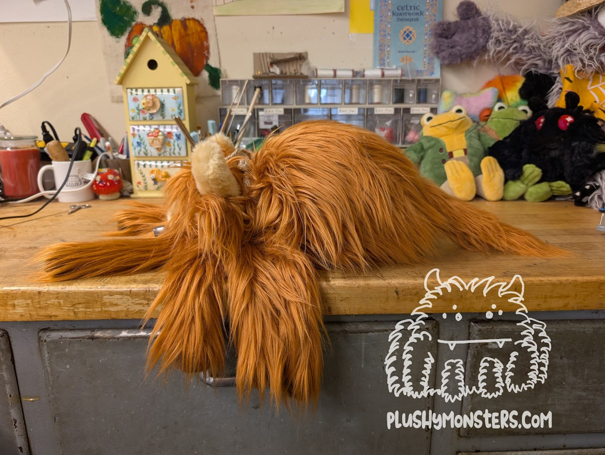 Lil' Hazy for Sara! Highland Cow Spider in Disguise - Weighted Lil' Guy