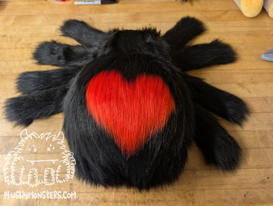 **PREORDER**  Lil' Lovey Widder! - Black with Red Heart - Weighted Lil' Guy
