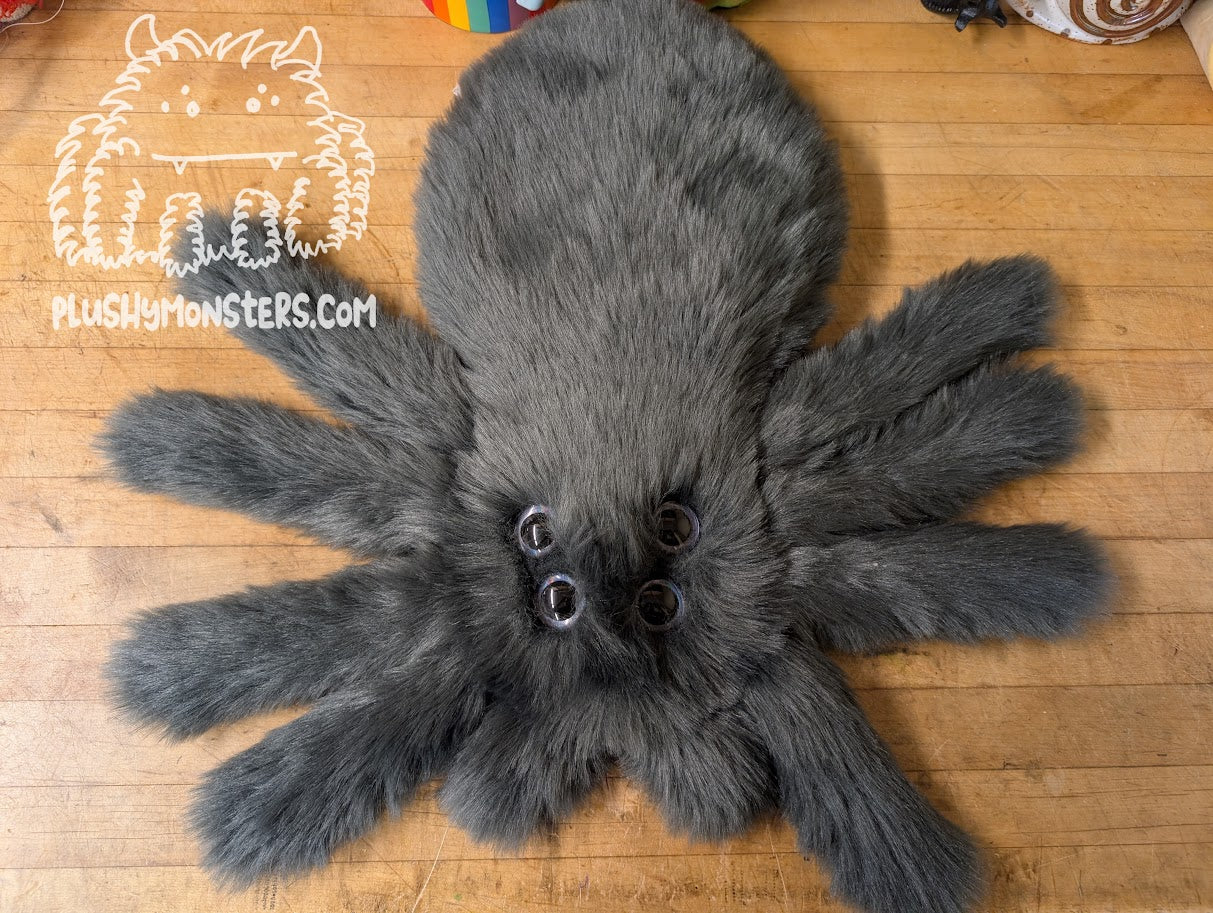 Pewter! With Silver Eyes! - Weighted Pancake Spider