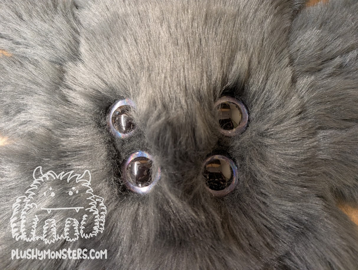 Pewter! With Silver Eyes! - Weighted Pancake Spider