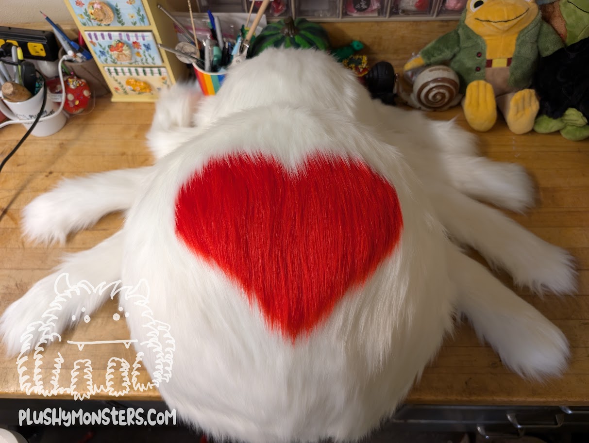 Big Lovey Widder! - White with Red Heart - Weighted Big'n