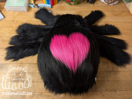 Lil' Lovey Widder! - Black with Bright Pink Heart - Weighted Lil' Guy