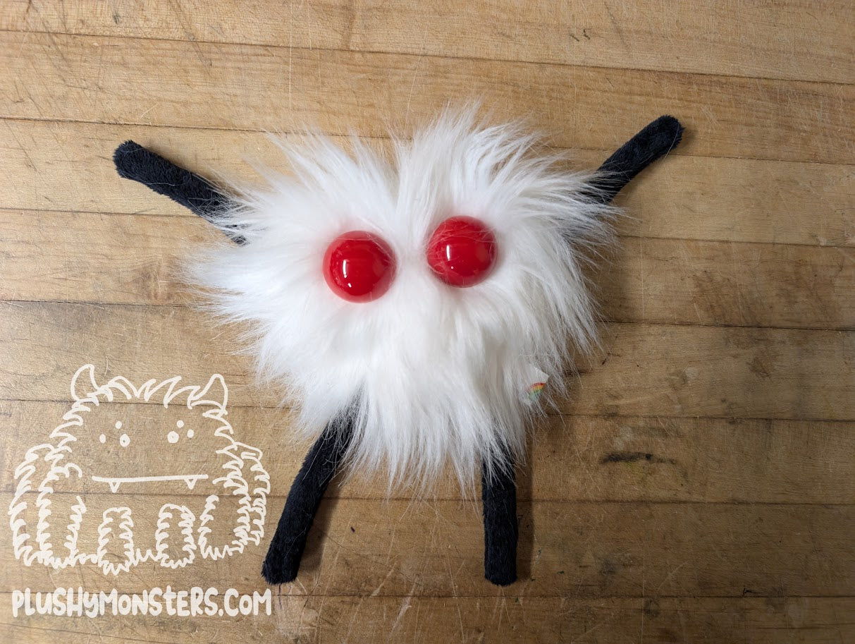 White Little Lovey with Giant Red Eyes! - Heart Monster