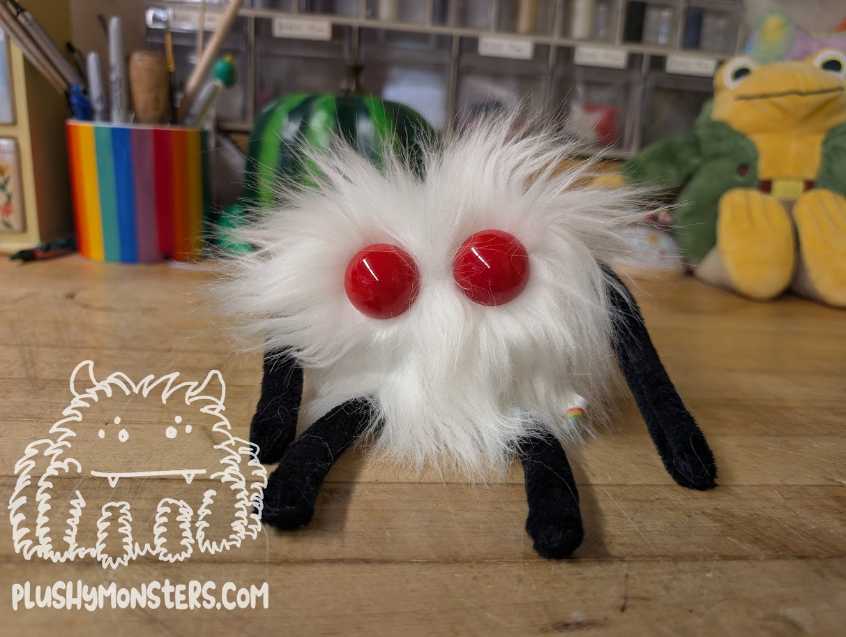 White Little Lovey with Giant Red Eyes! - Heart Monster