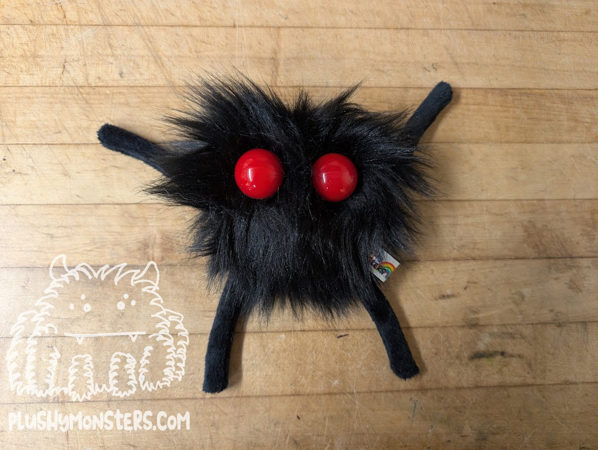 Black Little Lovey with Giant Red Eyes! - Heart Monster