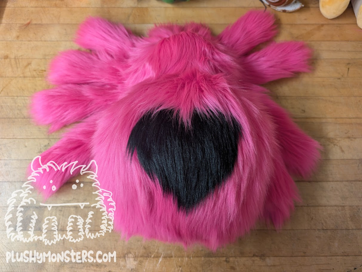 Lil' Lovey Widder! - Bright Pink with Black Heart - Weighted Lil' Guy