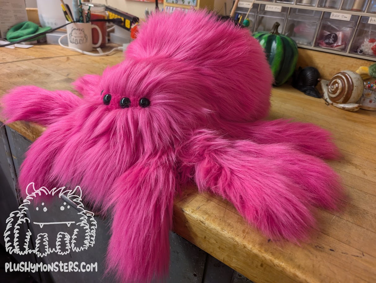Lil' Lovey Widder! - Bright Pink with Black Heart - Weighted Lil' Guy