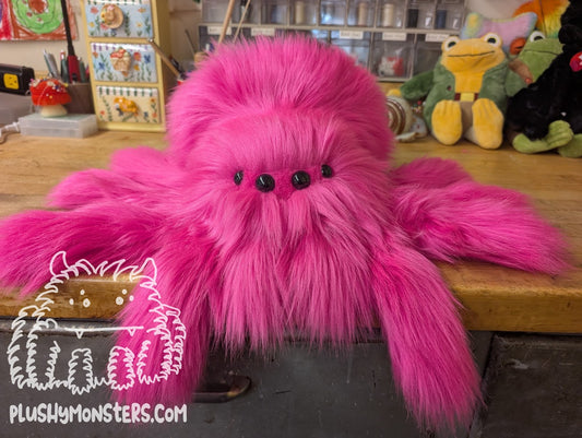 Lil' Lovey Widder! - Bright Pink with Black Heart - Weighted Lil' Guy