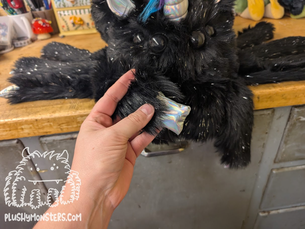 Onyx Sparkles with Emery Mane and Tail! - Unicorn Spider in Disguise - Weighted Middlin'