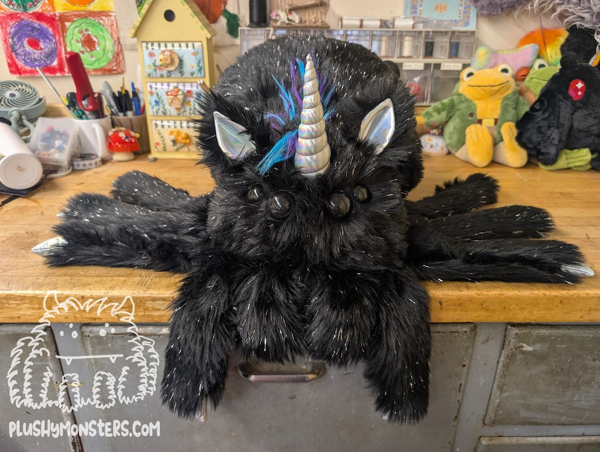 Onyx Sparkles with Emery Mane and Tail! - Unicorn Spider in Disguise - Weighted Middlin'
