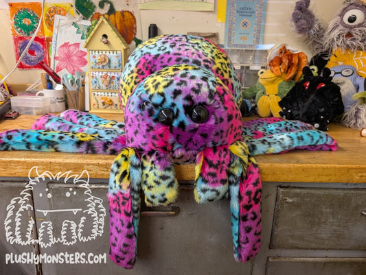 Big Rainbow Leopard! With Oversized Eyes! -Weighted Big'n