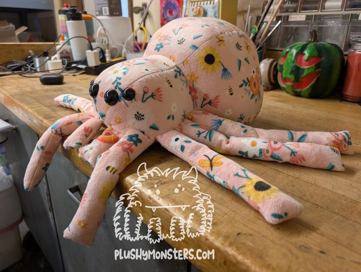 Flowery! - Weighted Minky Spider Plushy