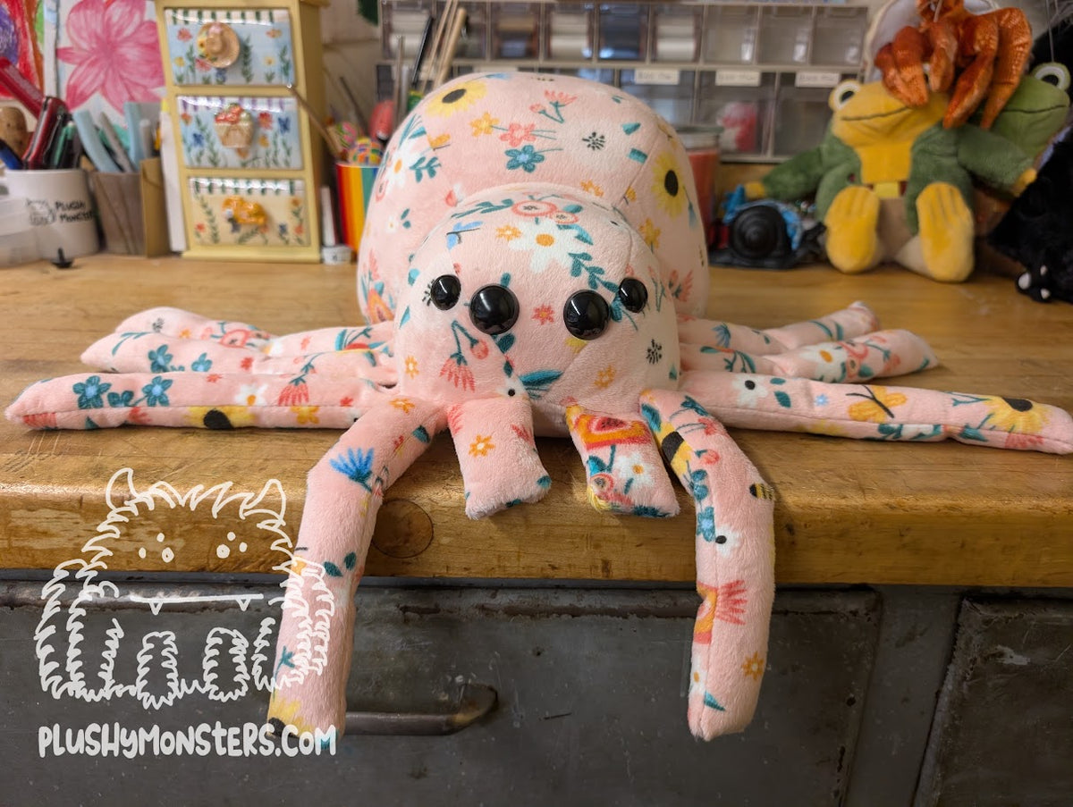 Flowery! - Weighted Minky Spider Plushy