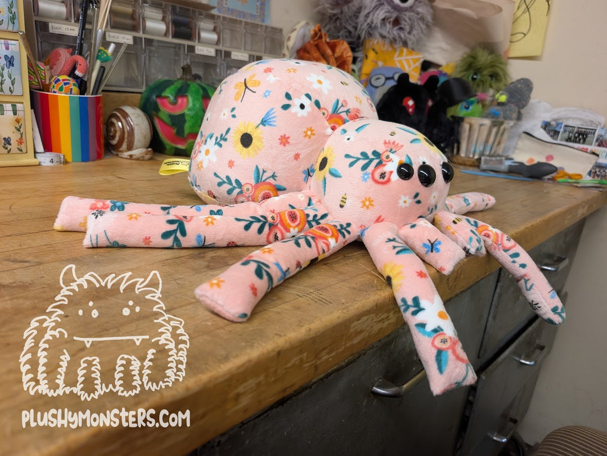 Flowery! - Weighted Minky Spider Plushy