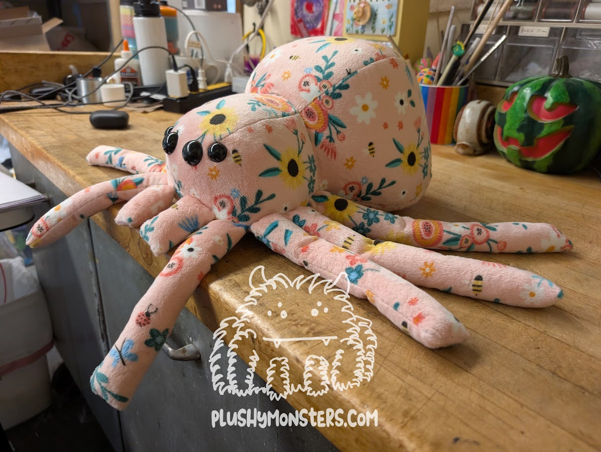 Flowery! - Weighted Minky Spider Plushy