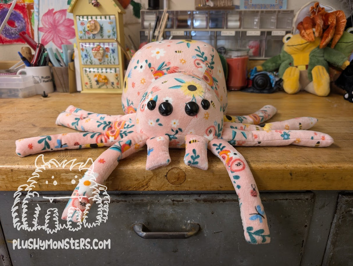 Flowery! - Weighted Minky Spider Plushy